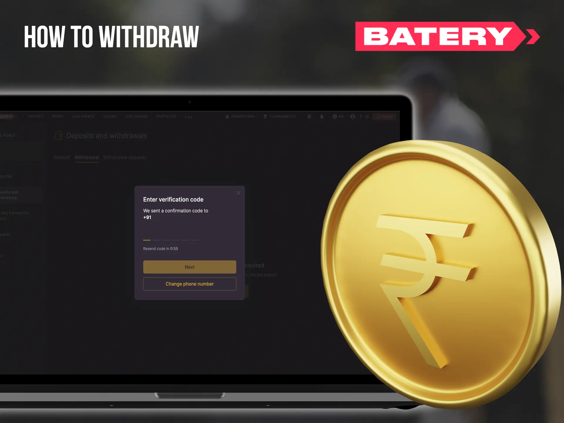 Learn from this article about ways and methods to instantly withdraw your winnings from Batery Casino.