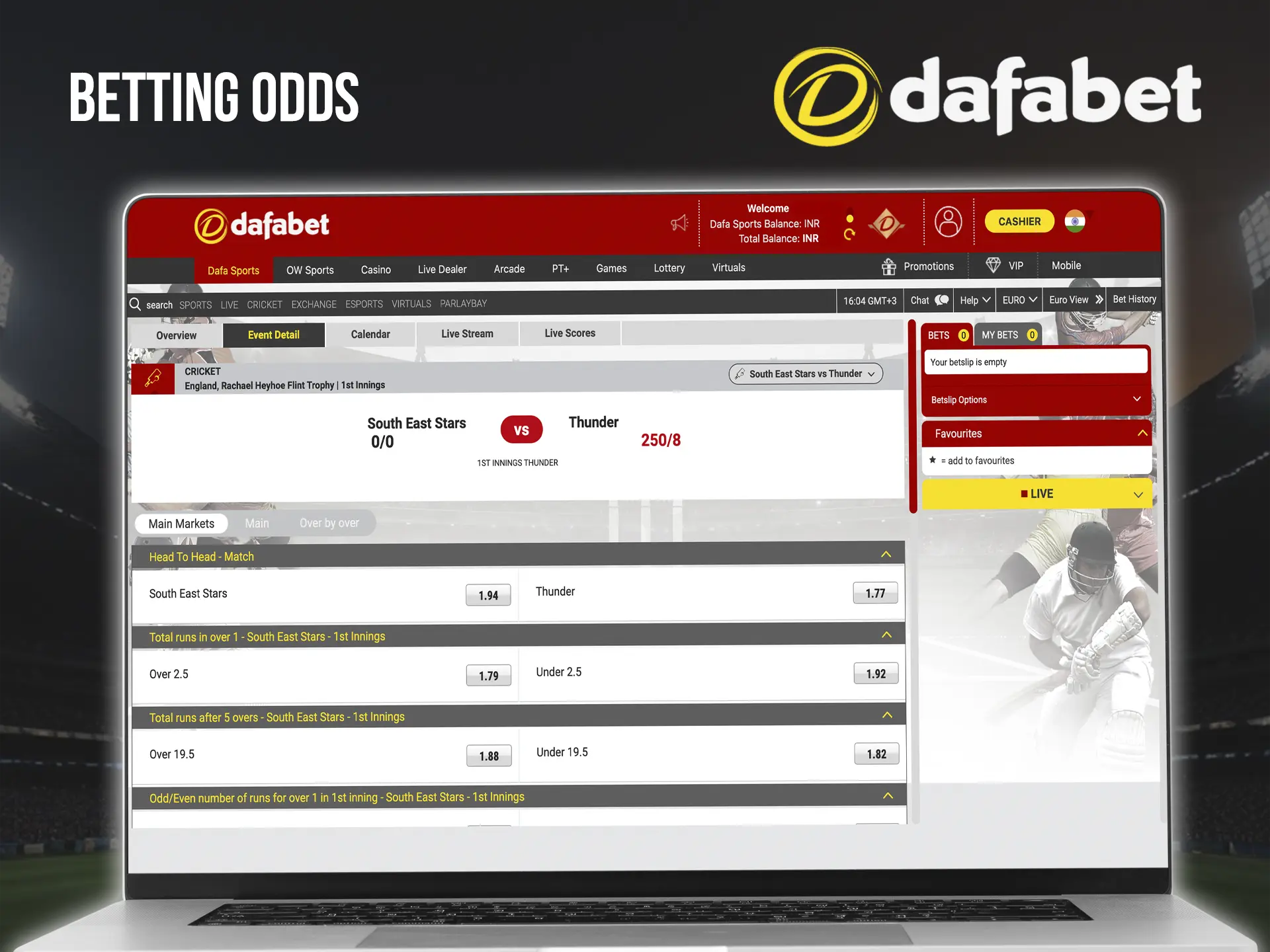 Keep an eye on the changing odds and make the right decisions when betting at Dafabet bookmaker.