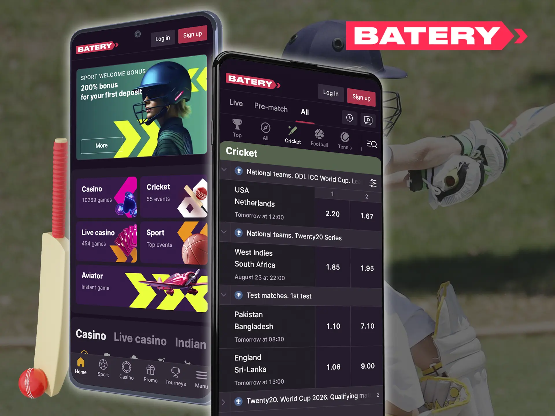 With the Batery app, you can always make predictions on your favourite matches wherever you are.