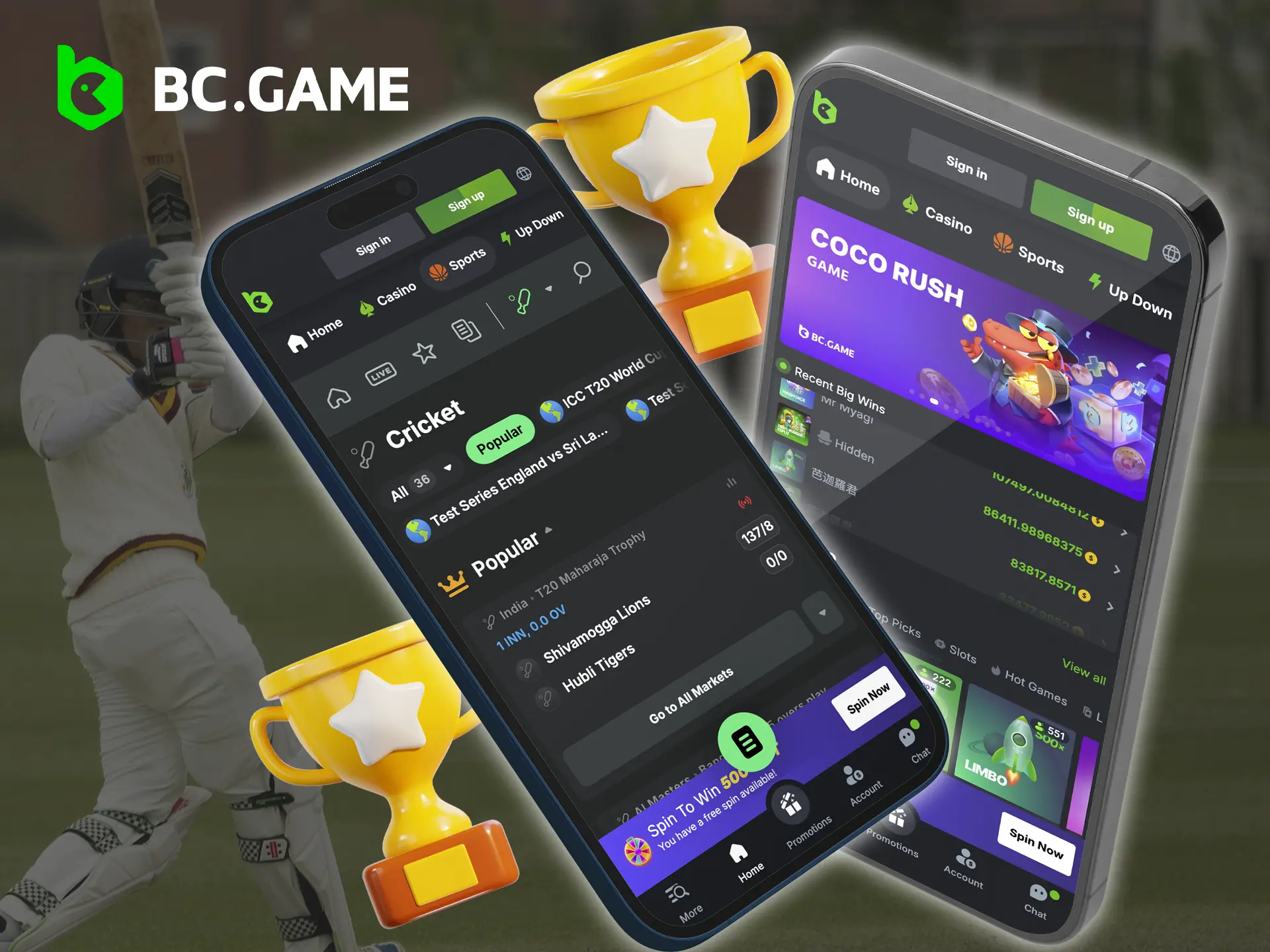 The BC Game app is suitable for all devices and has a high level of protection.