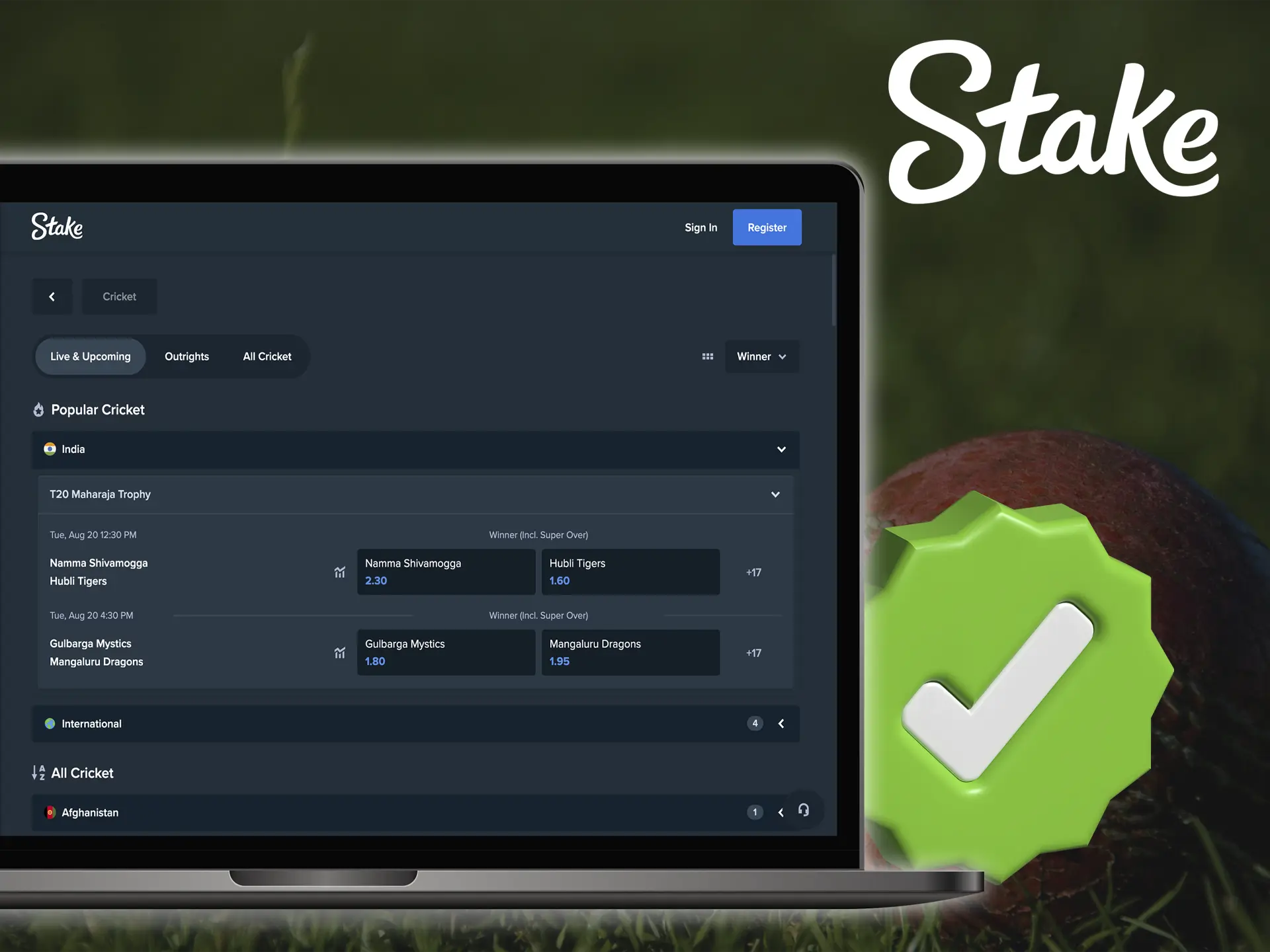 Use the popular Stake platform which guarantees you fast payouts.