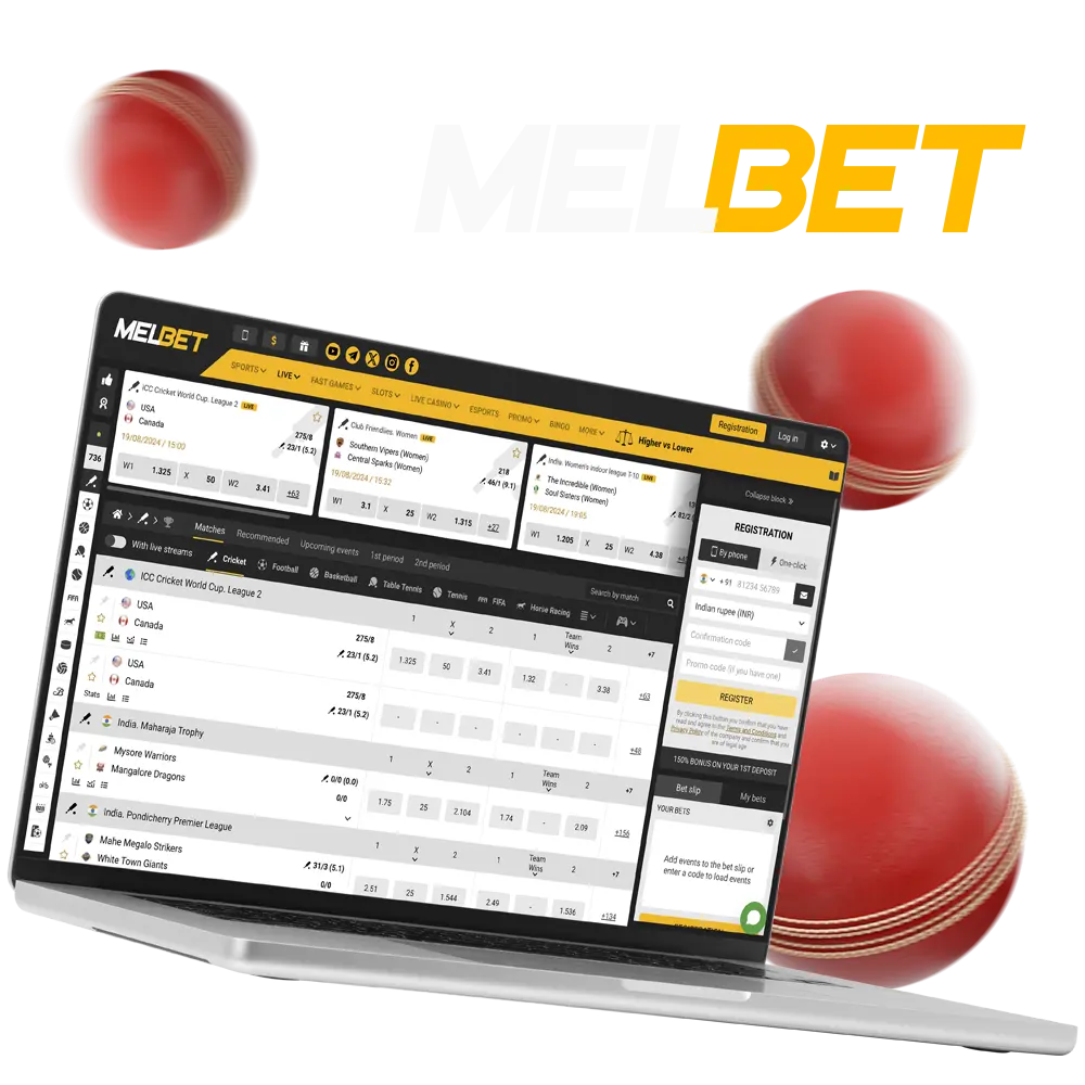 Place your cricket bets at one of the best bookmakers Melbet.