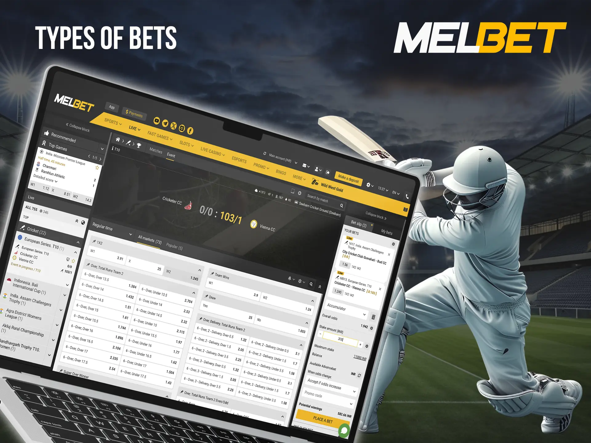 Explore the types of bets available at Melbet to manage your money wisely and win regularly.