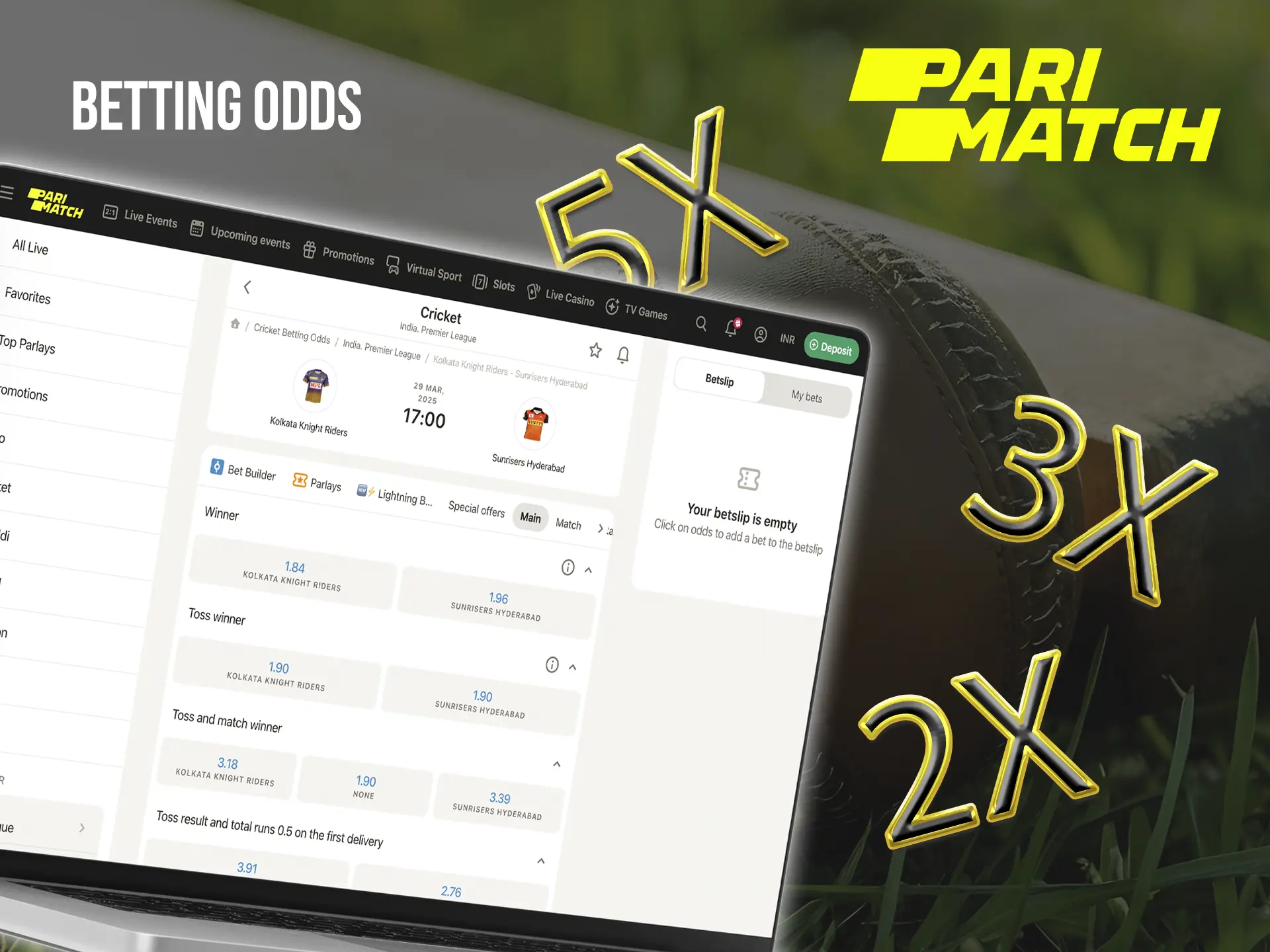 Parimatch is a company with a big name and a good reputation where you will find the highest odds for betting.