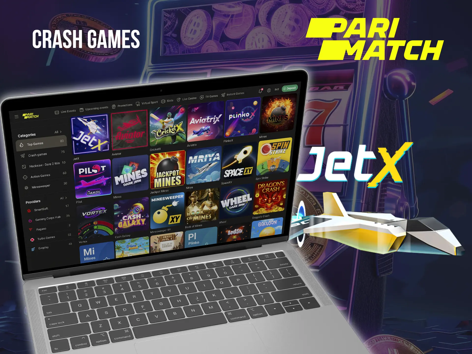 Play Crash Games from Parimatch and enjoy fast payouts if you win.