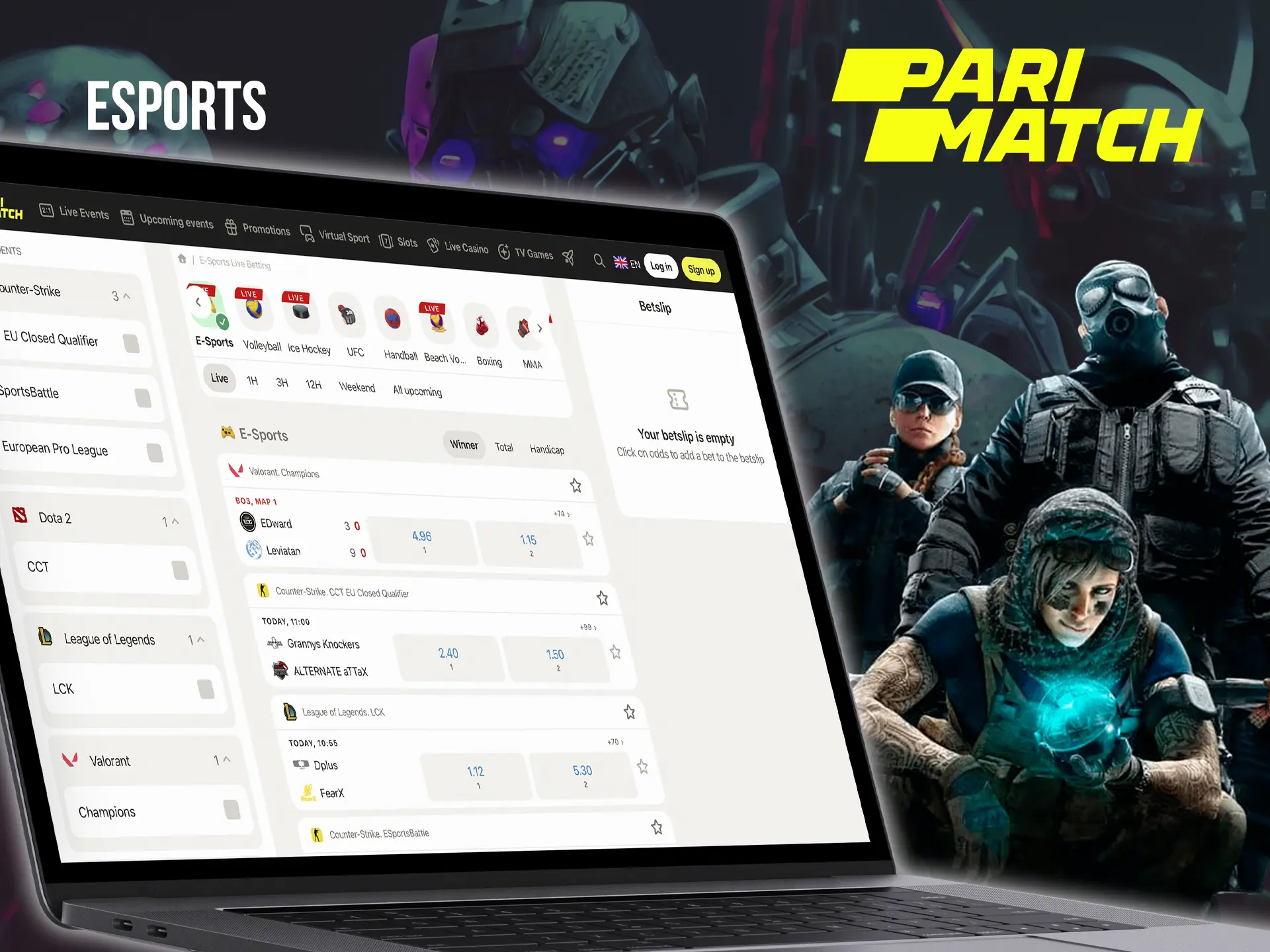 Watch the cyber sports battles and don't forget to make your outcomes at Parimatch bookmaker.