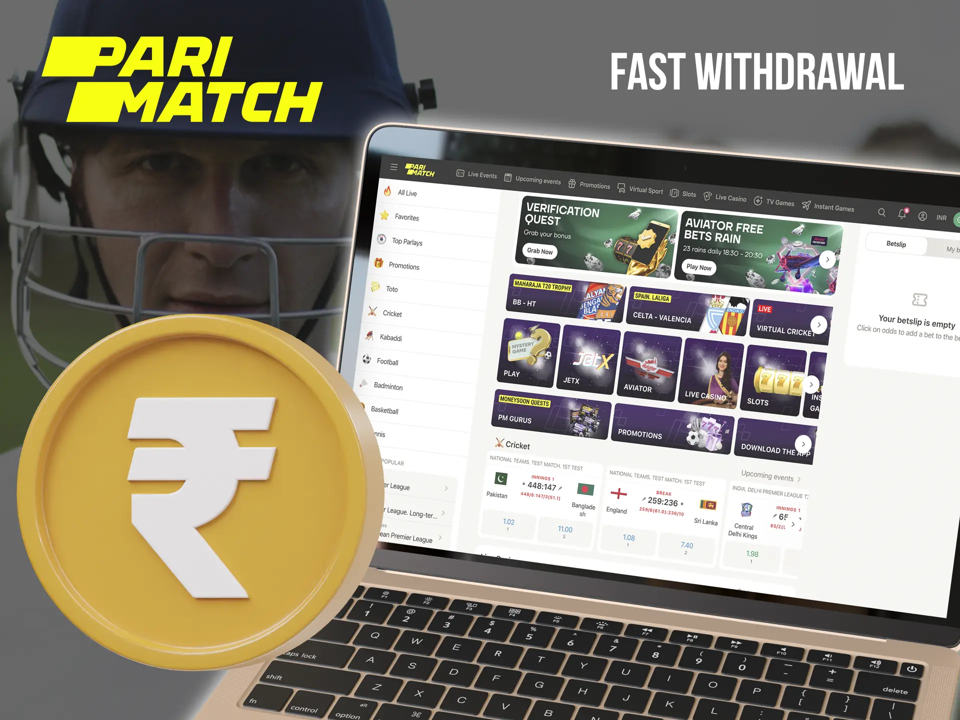 Withdraw your funds from Parimatch in an instant with the most popular methods.