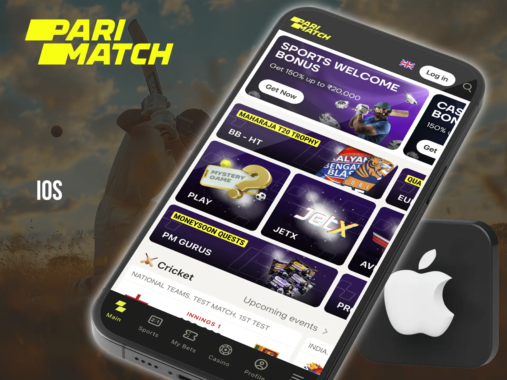 The Parimatch app for iOS devices guarantees you stable operation and high speed of response.