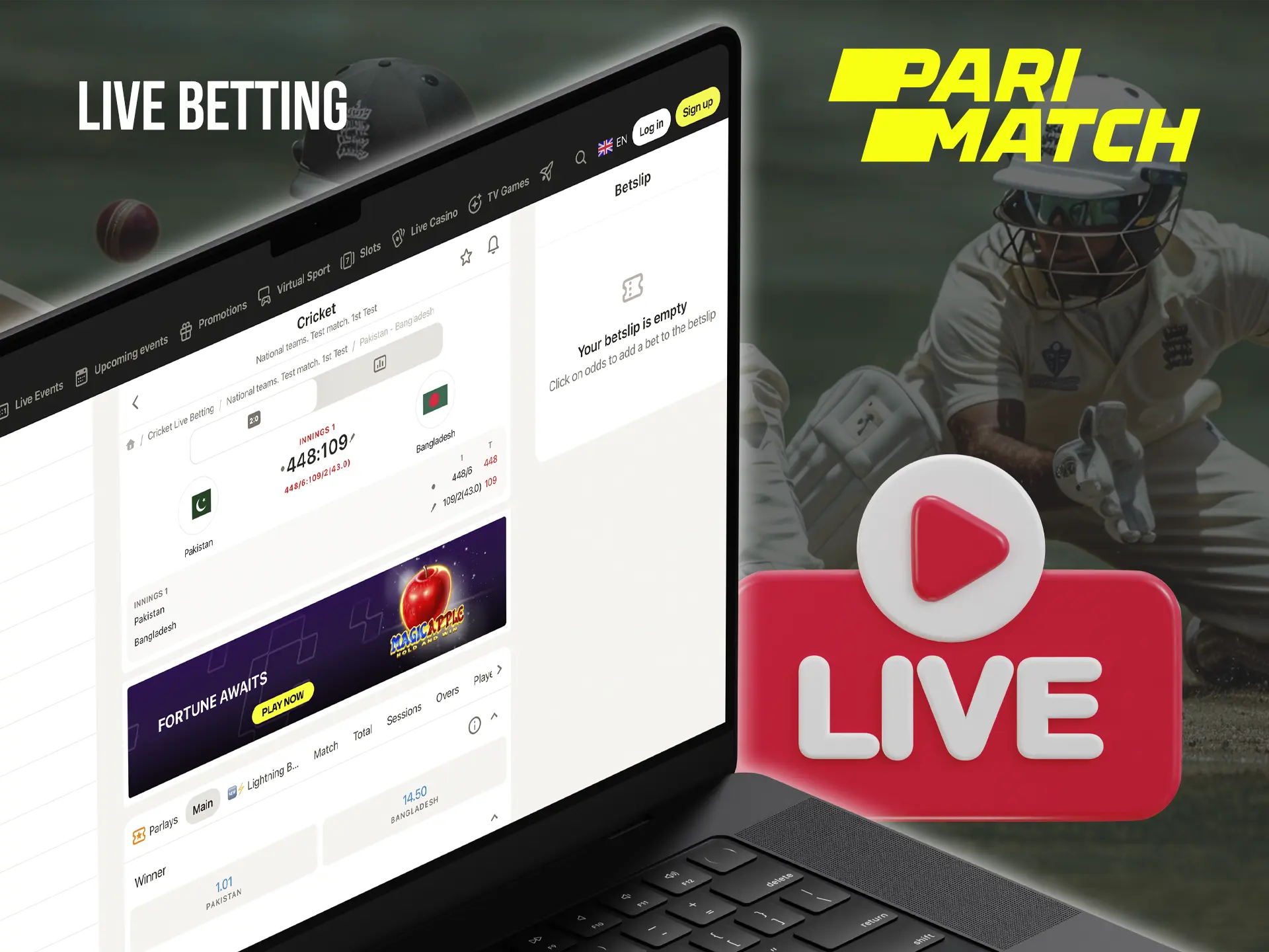 When betting live at Parimatch you have a great opportunity to analyse the match and make accurate predictions.