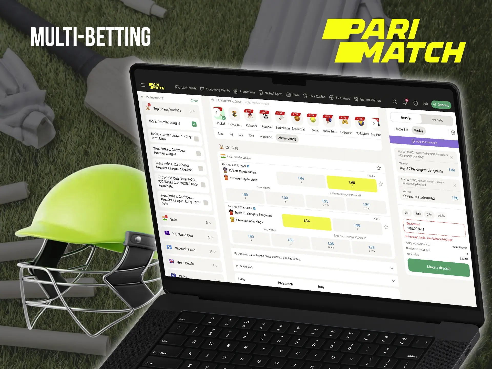 Having collected several events for betting at Parimatch you have a great opportunity to win a large sum of money.