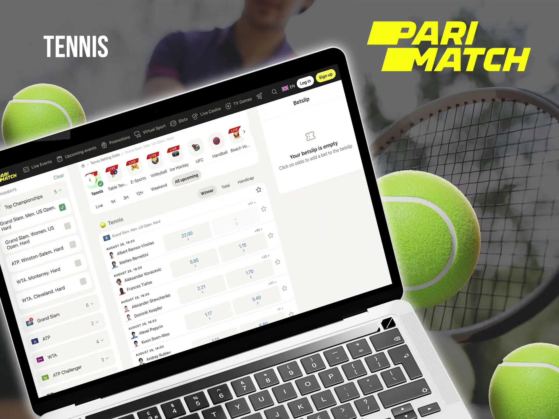 Follow the rankings of the best tennis players in the world and make accurate predictions at Parimatch.
