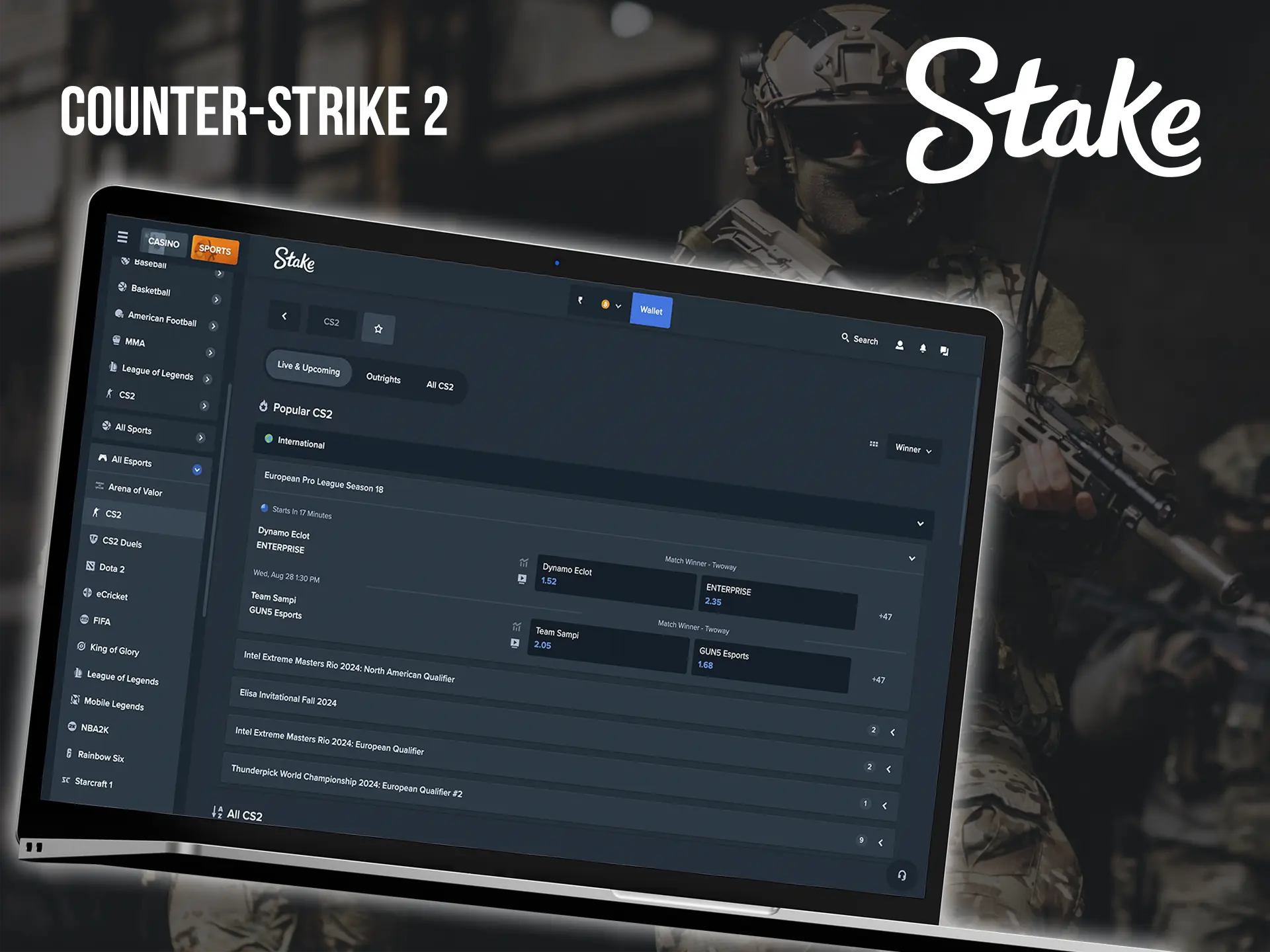 Learn Counter Strike 2 team strategies and use the knowledge when betting at Stake bookmaker.