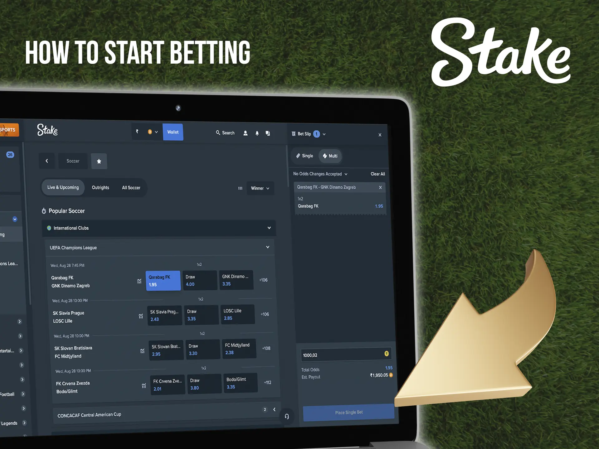 Make a deposit and make your prediction at Stake to get even more emotions from the match involving your favourite team.