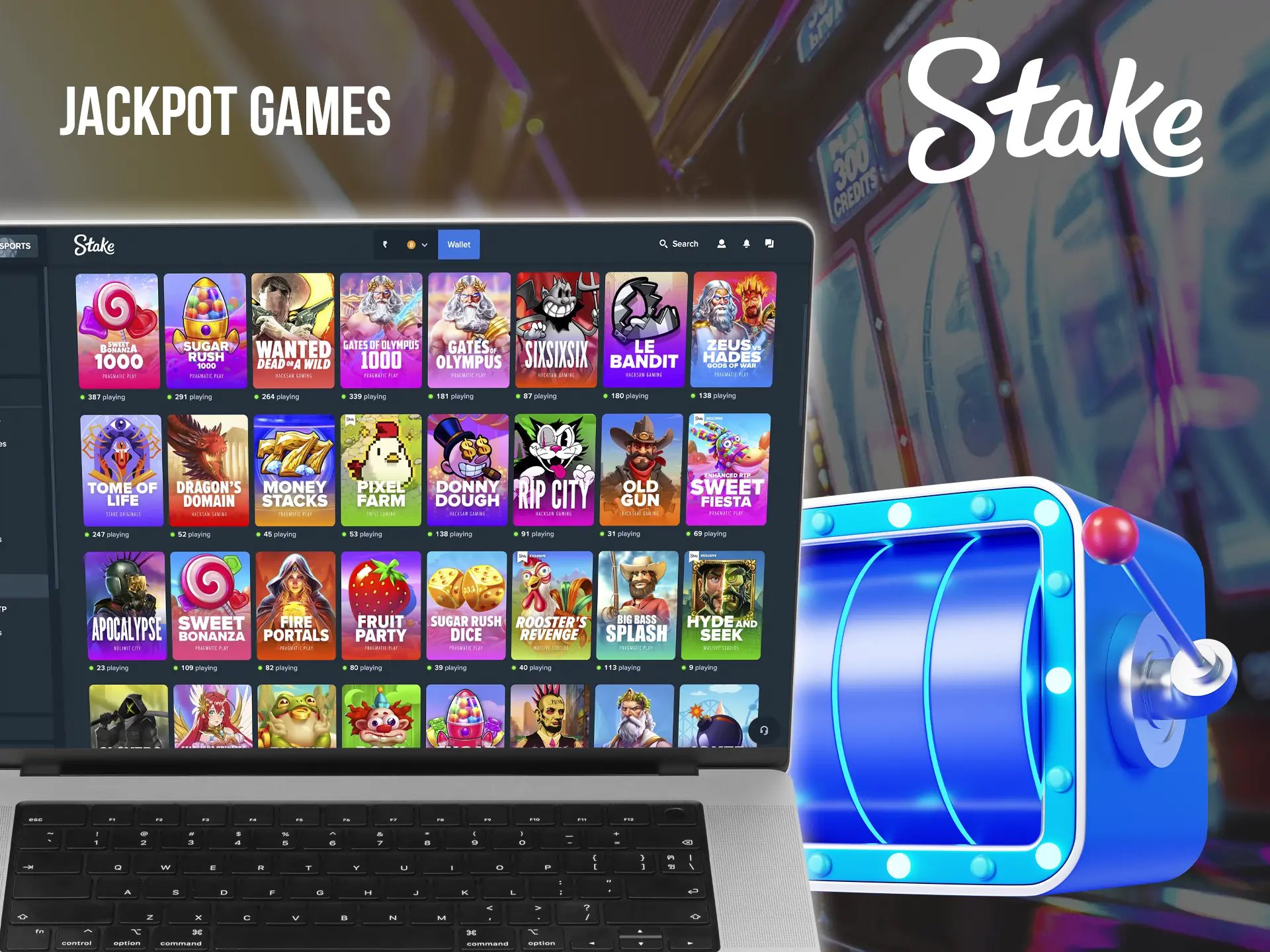 Get the opportunity to win a big jackpot in slots from Stake.