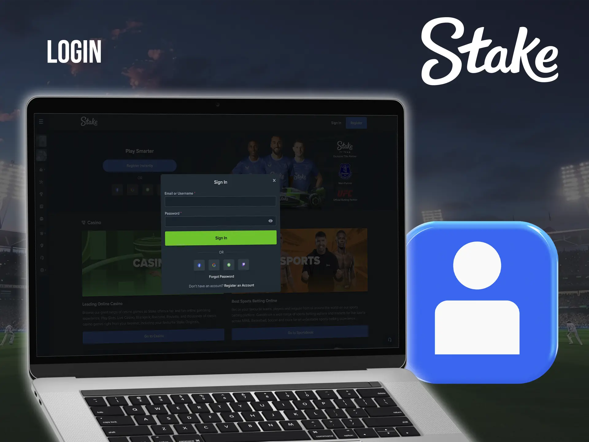Log in to your account to start winning and earning with Stake Casino.