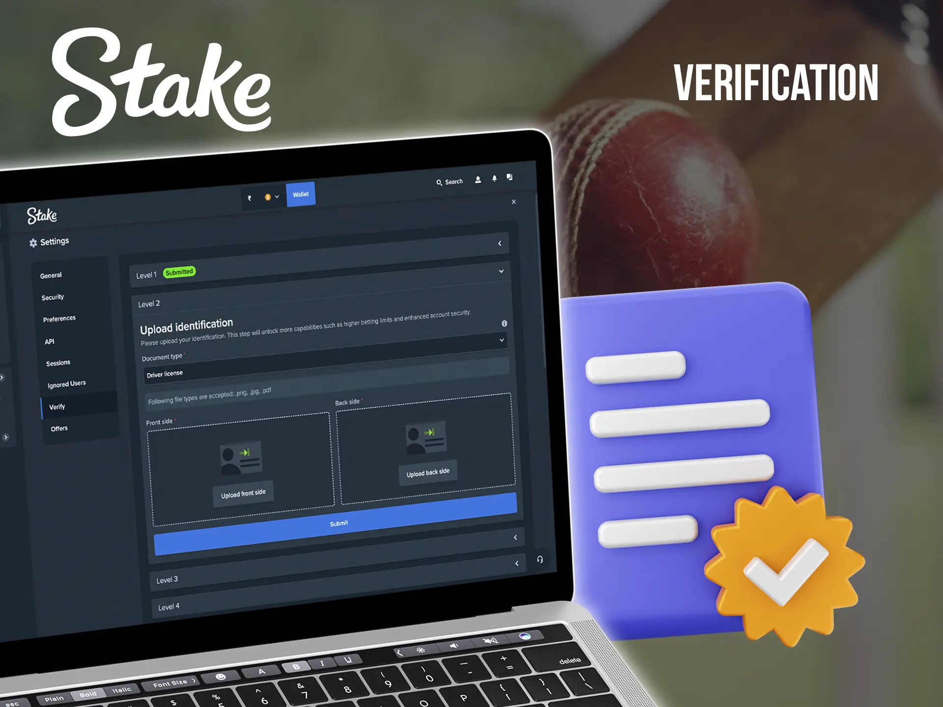Verify your account to discover the full functionality of the Stake website.